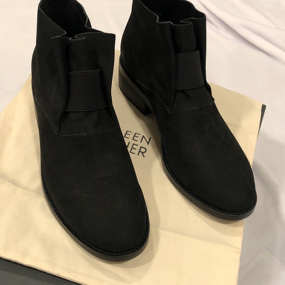 Eileen Fisher Black Tumbled Nubuck Boots